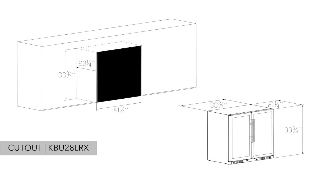 39 Inch Under Counter Wine And Beer Fridge Combo