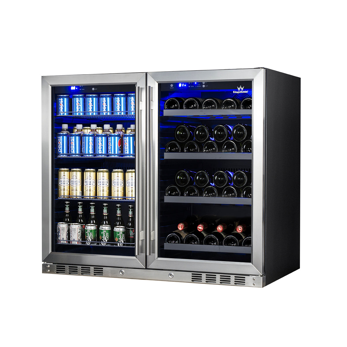 39 Inch Under Counter Wine And Beer Fridge Combo
