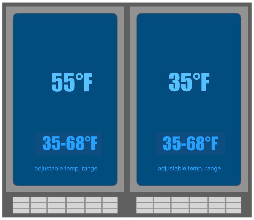 36" Dual Zone Beer and Wine Cooler – Built-In or Freestanding